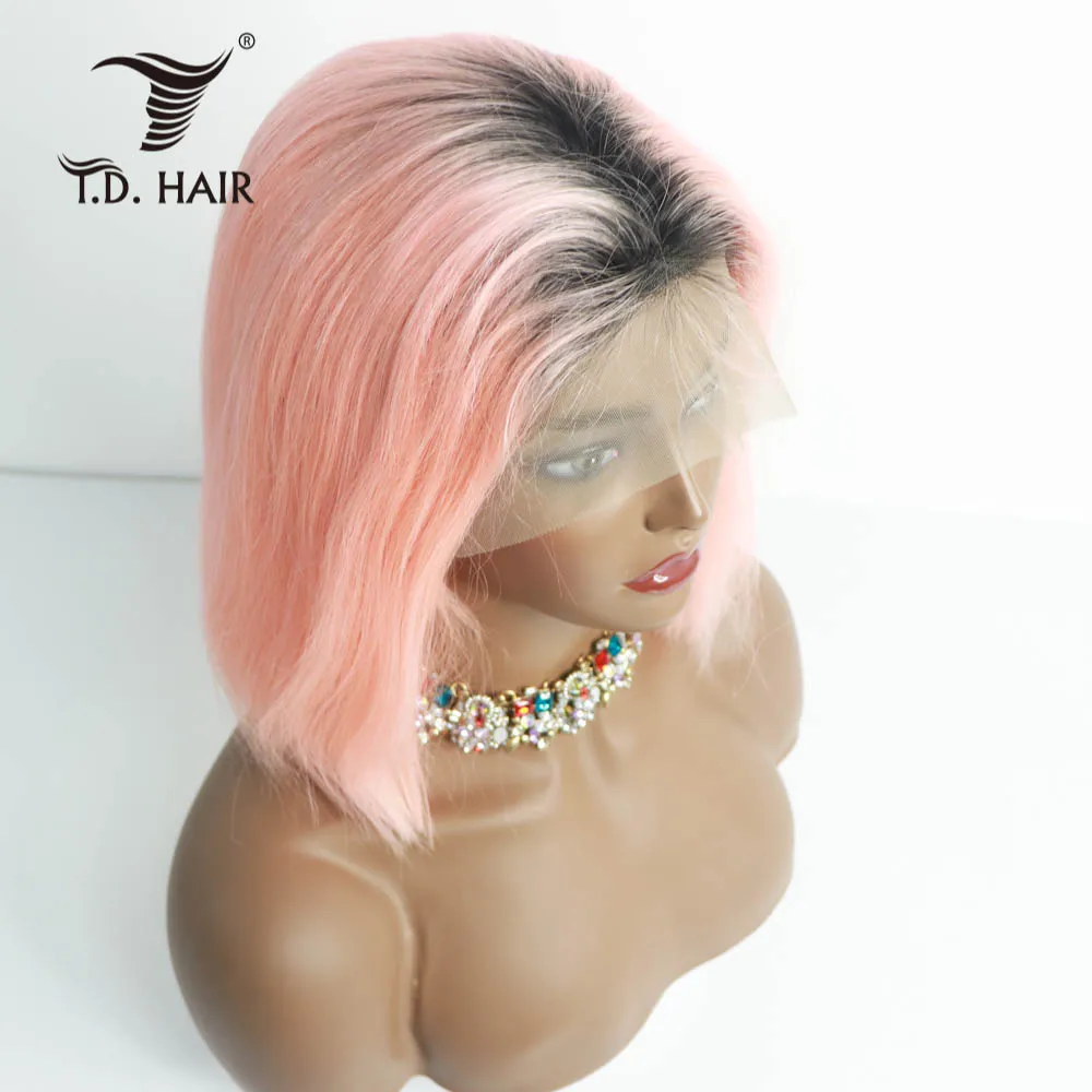 

Pink Lace Front Wig Hot Selling 150% Bob Wig 100 Human Hair,Pink Color Short Bob Lace Front Human Hair Wigs For Black Women