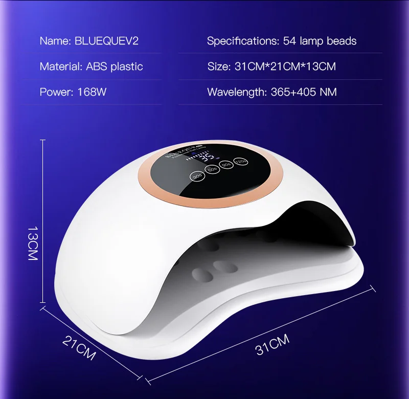 BLUEQUE  168w Nails Dryer Gel Polish Drying Lamp Nail Curing Lamp Dryer UV LED Nail Lamp For Manicure