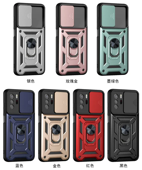 

for Redmi Note 10 Camera Lens Protection Phone Cover Sliding Camera Kickstand Phone Case For Redmi Note 10 Pro