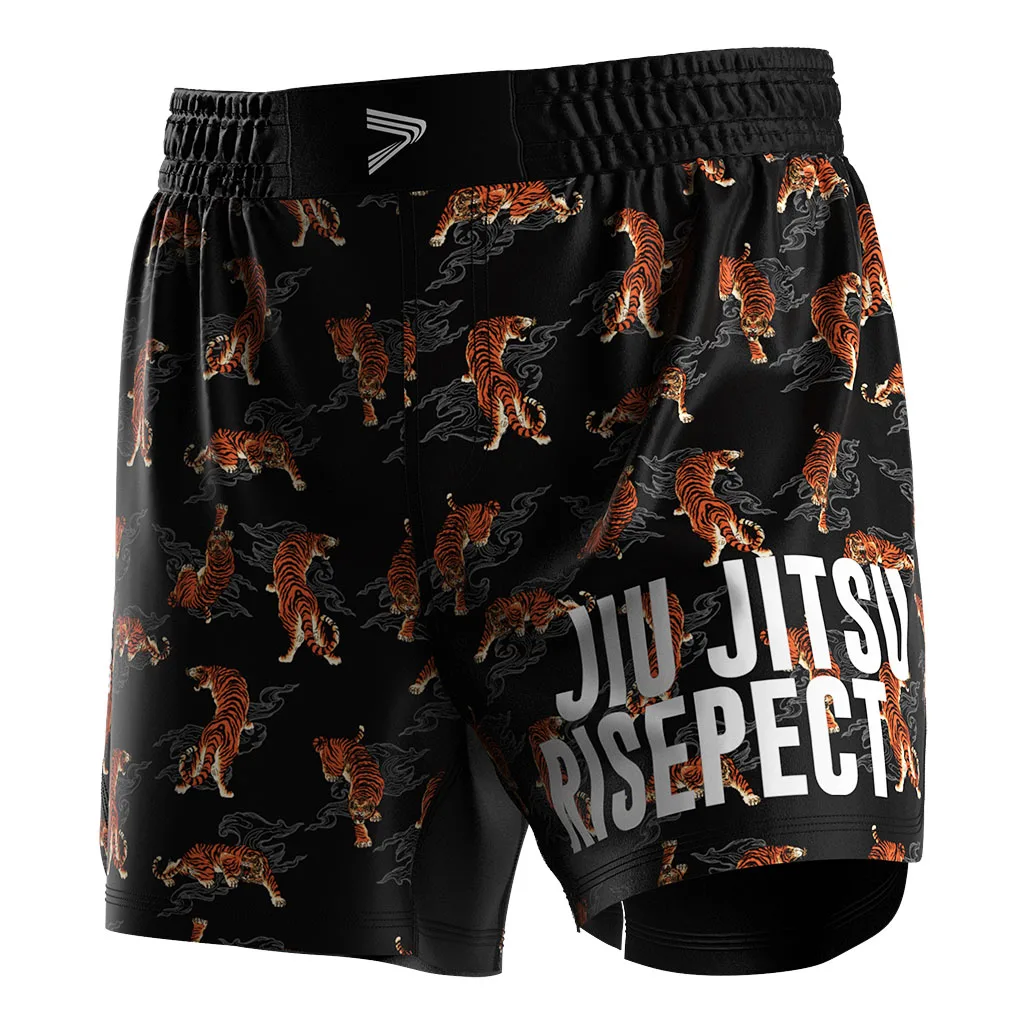 Ultralight Men's Workout Shorts Drawcord Customisable Fit 160GSM Sweat-wicking Poly Spandex for No Gi Martial Arts Training