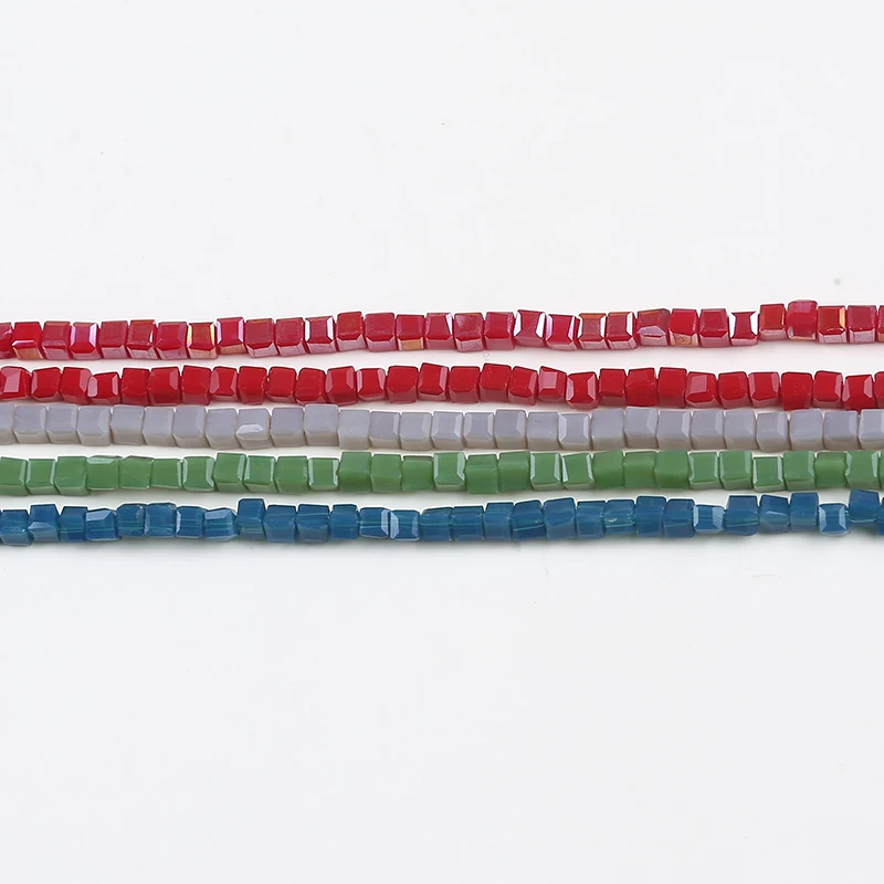 

cube colorful glass beads string, Mixed color