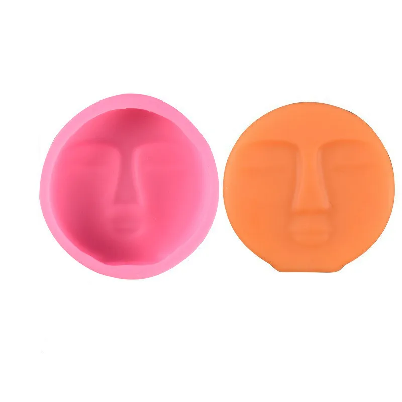 

0517 DIY Crystal Epoxy Face Cake Decoration Silicone Mold Candle Aroma Gypsum Simple Mold, Many colors are available