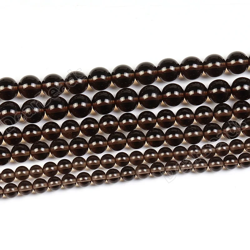 Natural Smoky Gemstone Beads Smokey Quartz Loose Crystal Beads for Jewelry Making 4mm 6mm 8mm 10mm 12mm