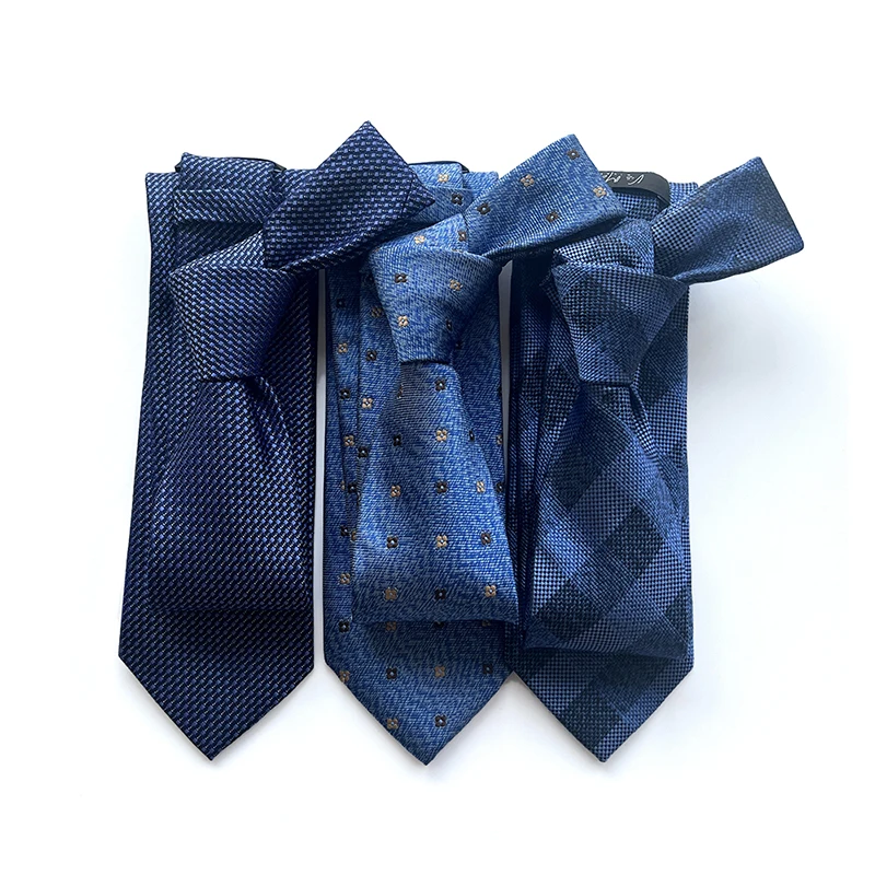 

Custom Supplier Shengzhou Necktie Wholesale Polyester Blue Business Men tie