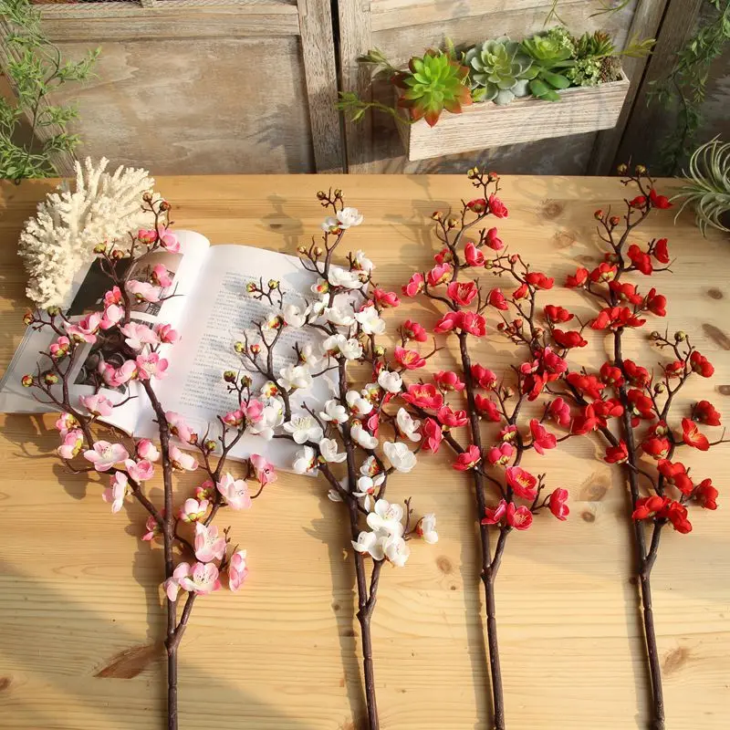 

AF15955 Preserved Cherry Blossom Long Lasting Silk Wedding Decorative Artificial Plum Peach Blossom Flower
