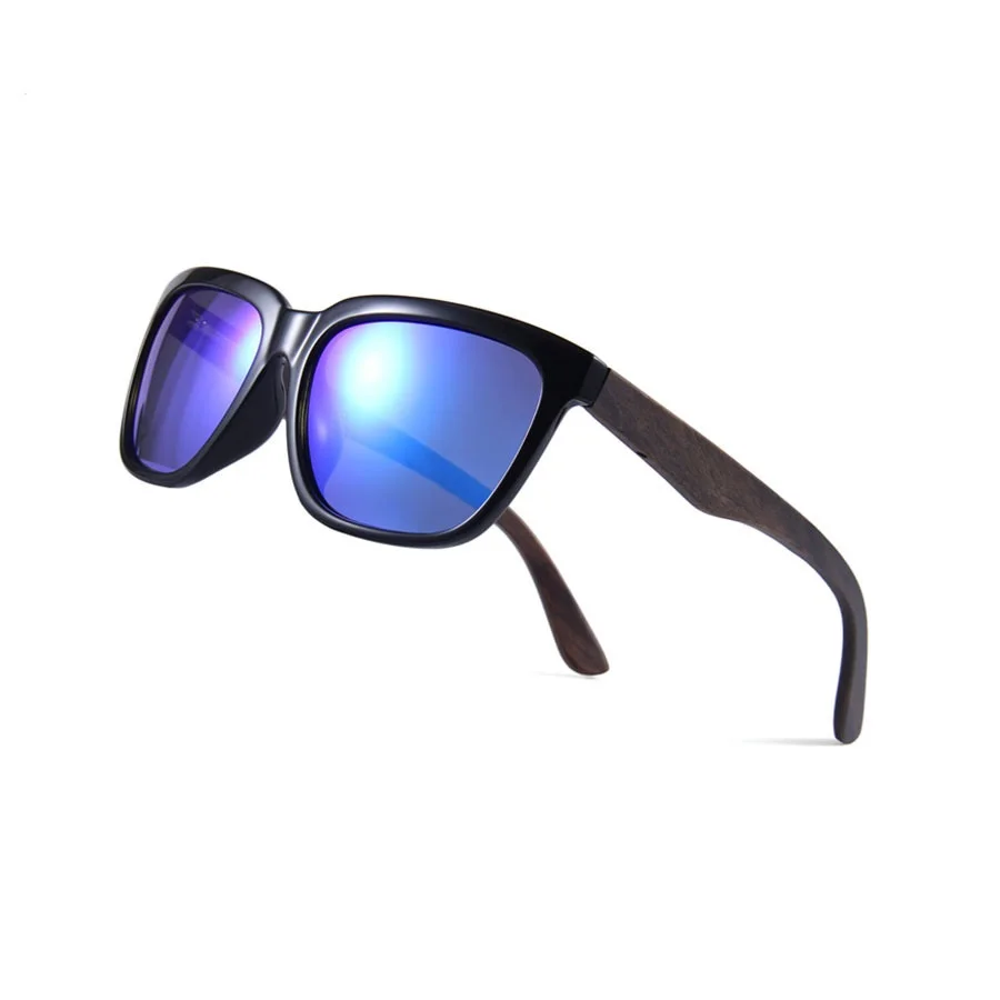 

2021 PC Frame Customized Laser LOGO Wooden Bamboo Temples Polarized Mirror Sunglasses, Any colors
