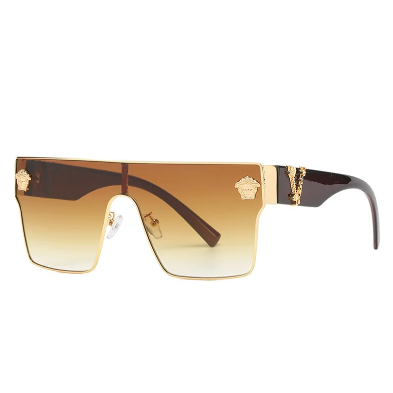 

2022 New One Piece Sunglasses Fashion Metal Square UV400 Sunglasses, 6 colors