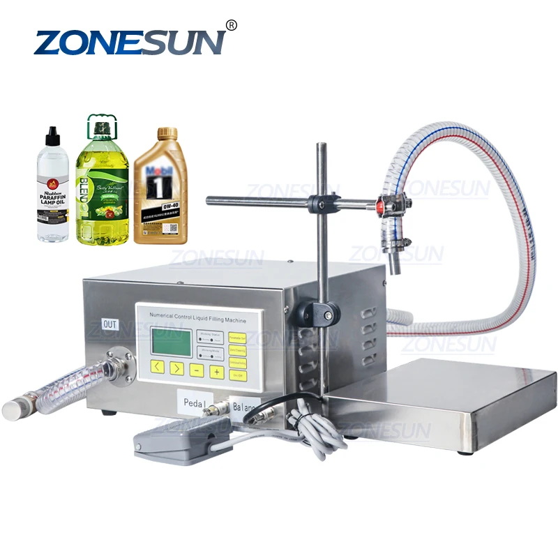 

ZONESUN ZS-GP631 Semi-automatic Gear Pump Peanut Oil Filler Grease Olive Lubricating Oil Liquid Bottle Filling Machine