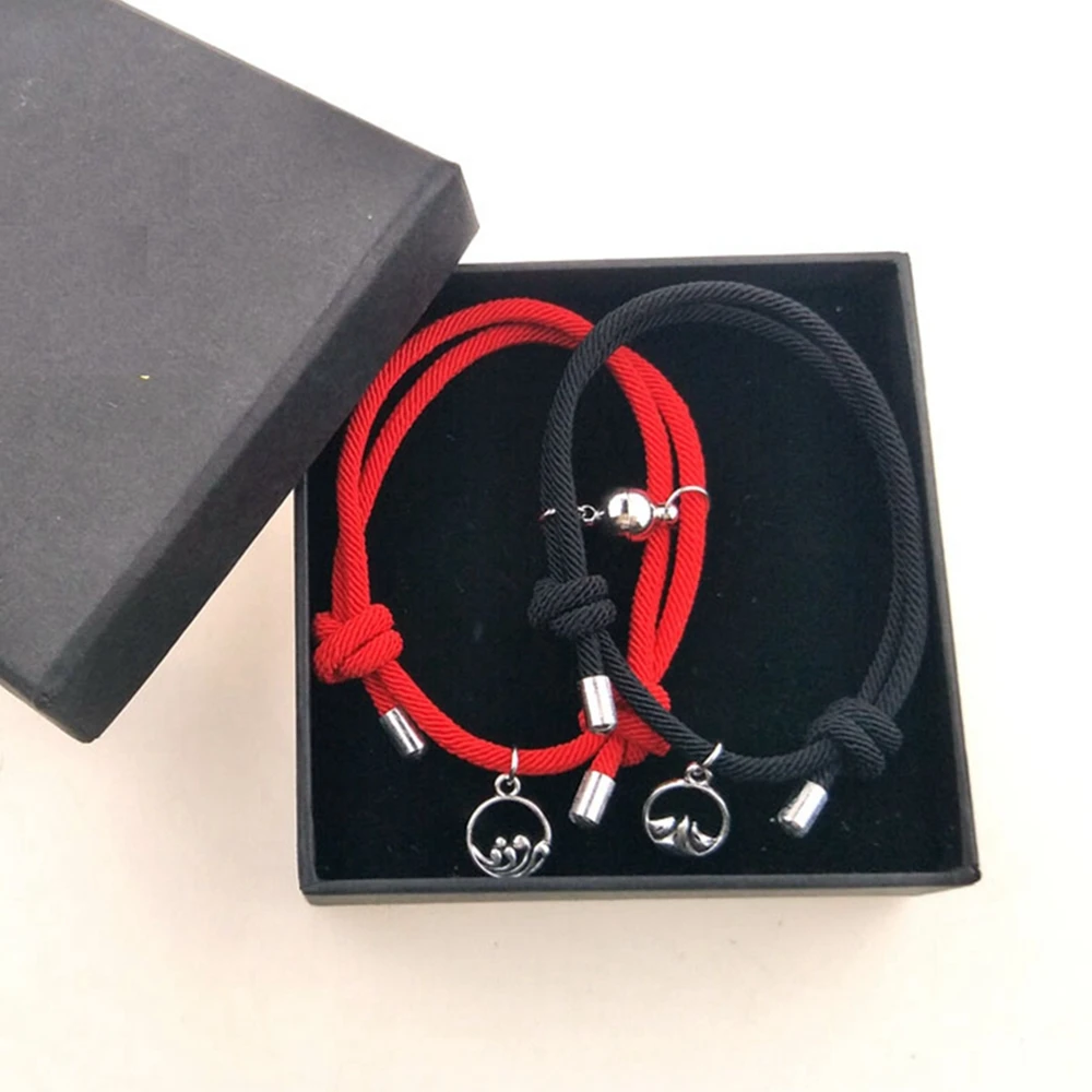 

New DIY designer creative hand-woven magnetic couple bracelets pair for lovers