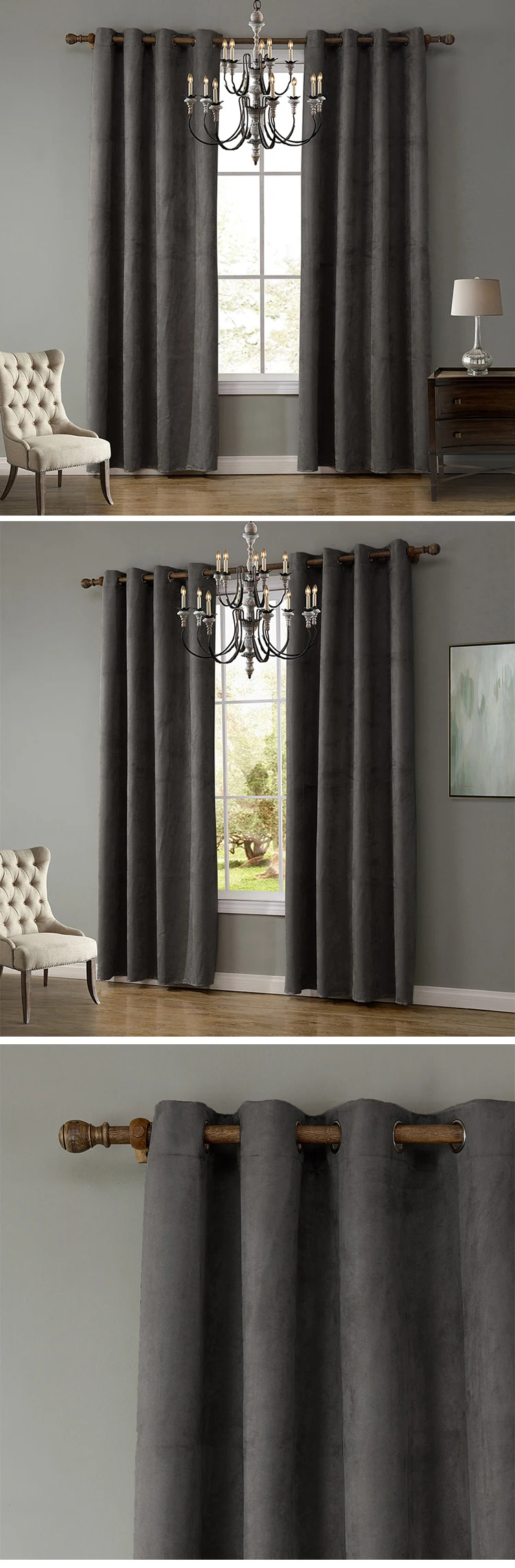Factory direct sales best price solid color half shading curtains