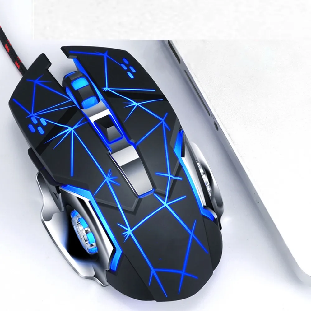 

6d button Programma Mouse 7 color RBG gamer mouse 6400DPI Mice Custom LED wired gaming Mice programming gaming mouse for compuer