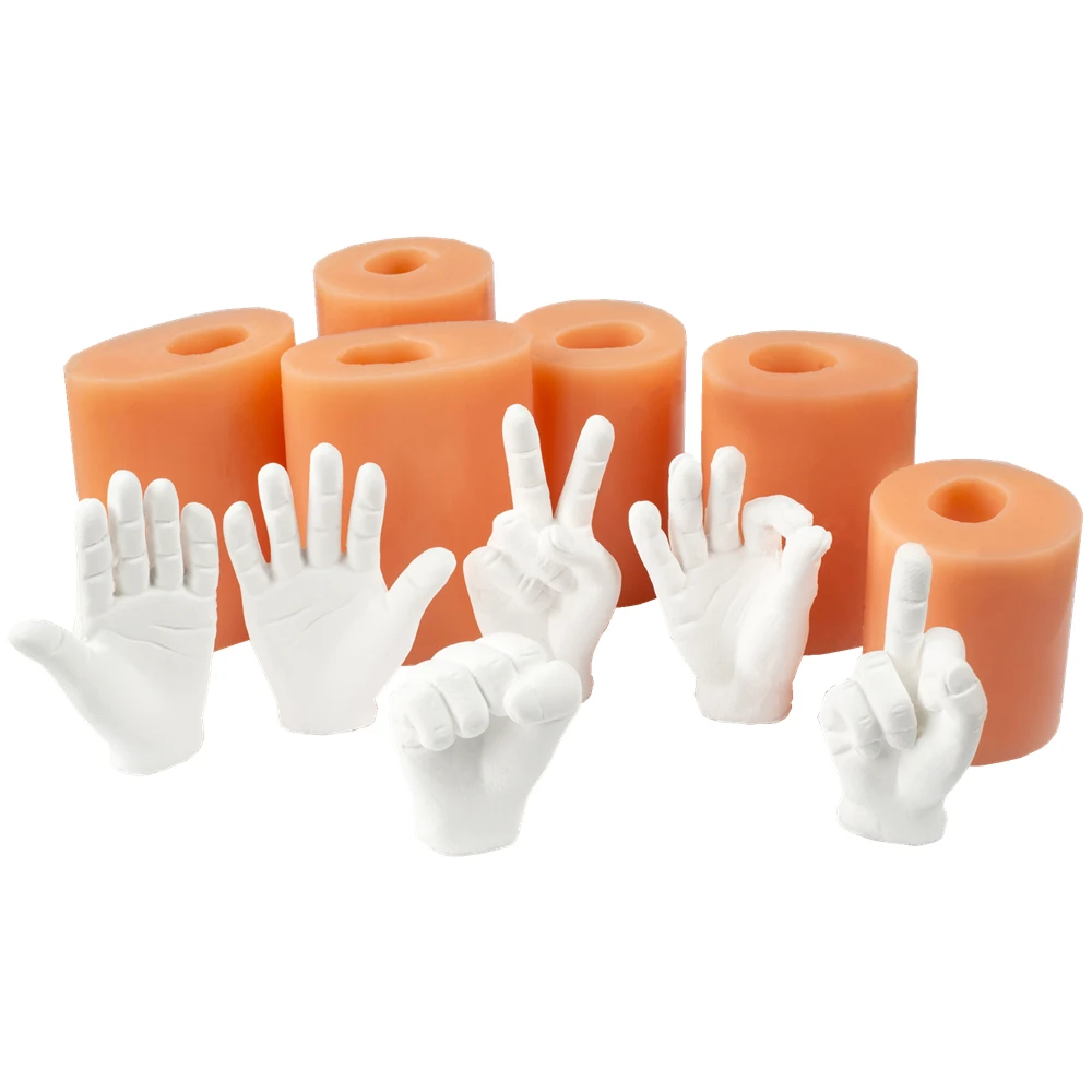 

DIY 3d Mini Gesture Candle Mold Victory Fist Finger Gesture Aromatherapy Candle Handmade Plaster Art Gesture Silicone Mold