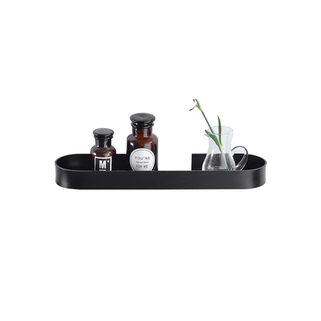 

Wall Mounted Aluminum Shower Rack Organizer 30CM Bathroom Matte Black Shower Shelf
