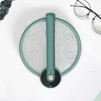 

Foldable electric 2 in one mosquito swatter rechargeable household new physical mosquito killer, Green,beige,red