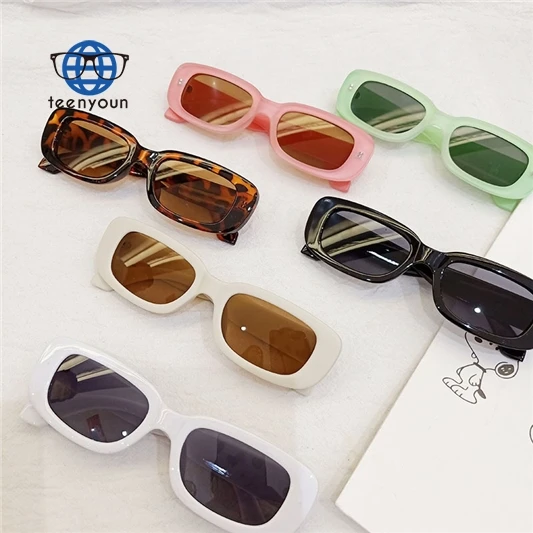 

Teenyoun Fashion Green Small Square Sunglasses 2023 New Leopard Rectangle Frame Triangle Female Retro Shades Oculos De Sol