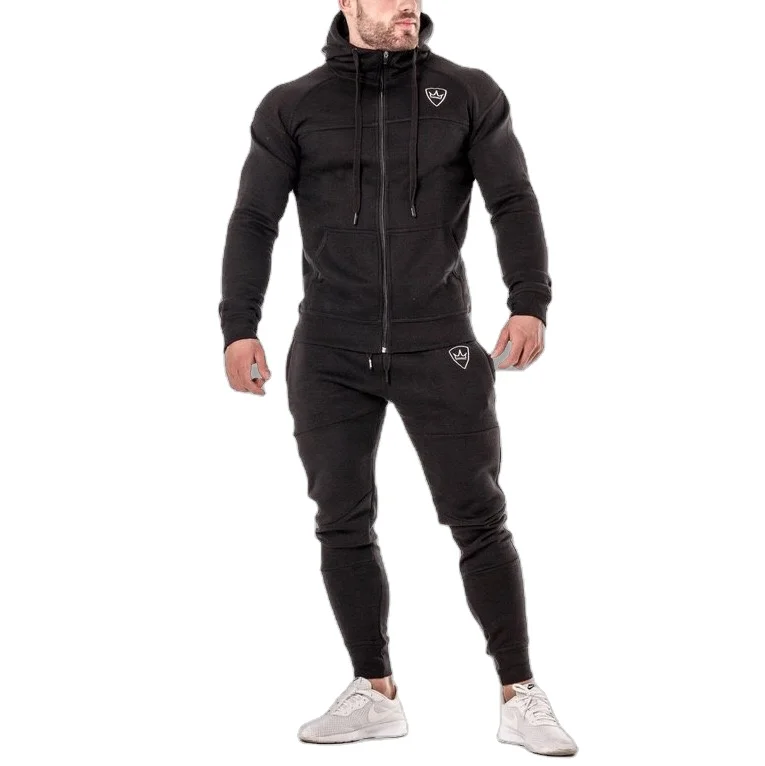 

BBTXZ184 Black Men fashion sweater hoodie suit highlight muscle loose sweater 2 piece set fitness cycling sports hoodie set