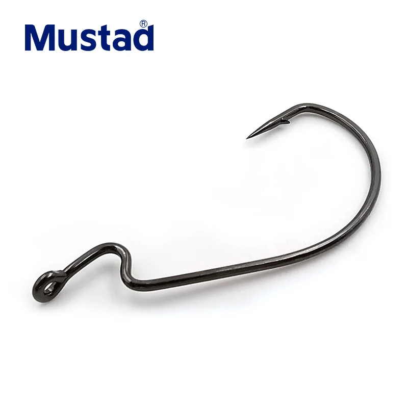 

Mustad 38105 Sea Carp Wide soft Worm fish hook Crank bass fishing hooks, As picture