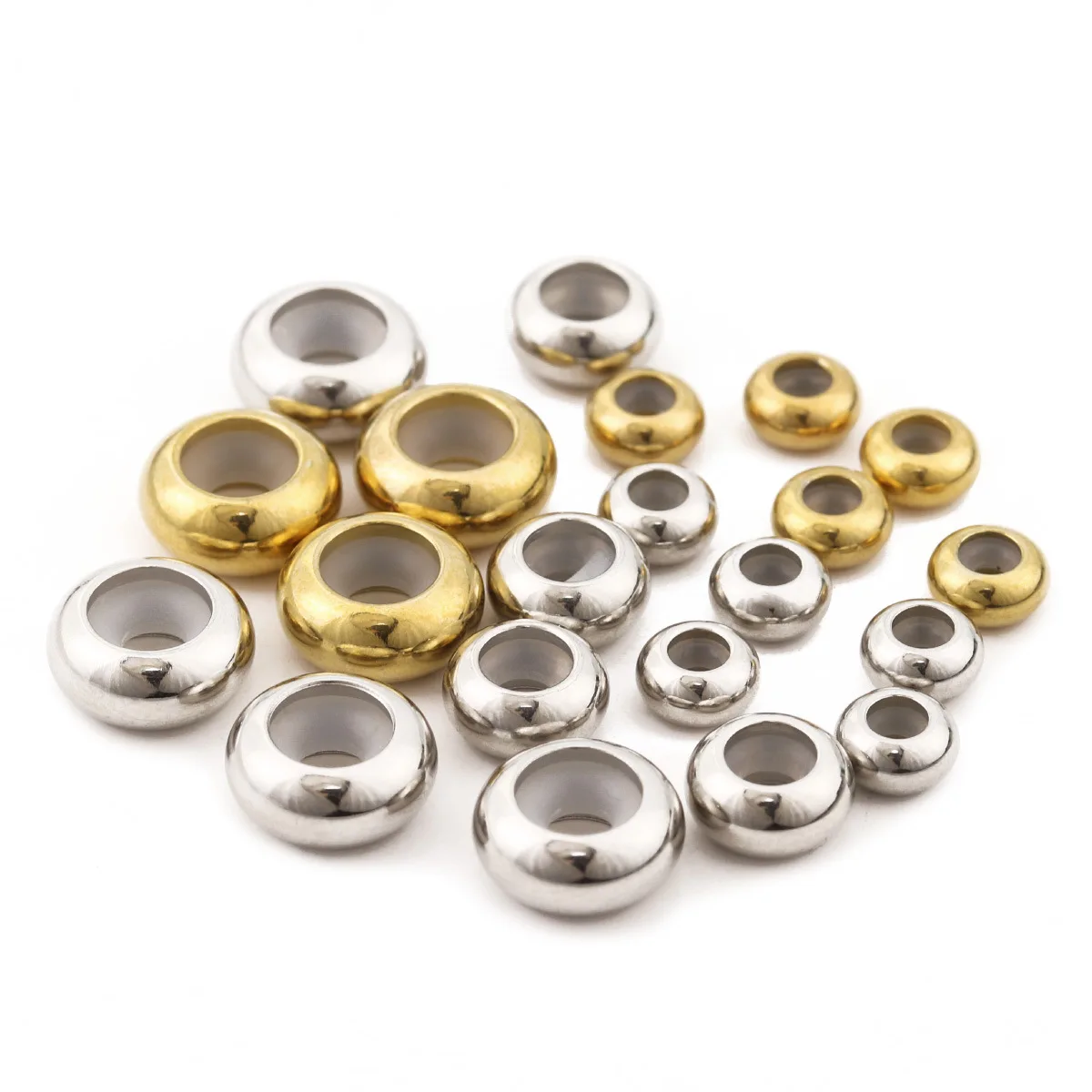 

Gold 6mm 8mm 10mm Stainless Steel Positioning Stopper Spacer Beads for jewelry Making, Silver