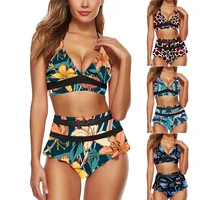 

Wholesale Beautiful Two Piece Floral Print Sexy Women Bikini Swimwear
