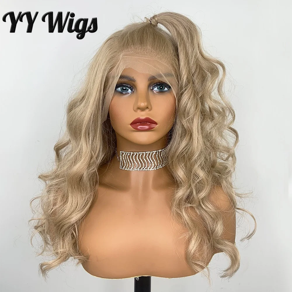 

Wholesale 22 inches Loose Wave Honey Blonde Futura Fiber synthetic Lace Front Wig for Women