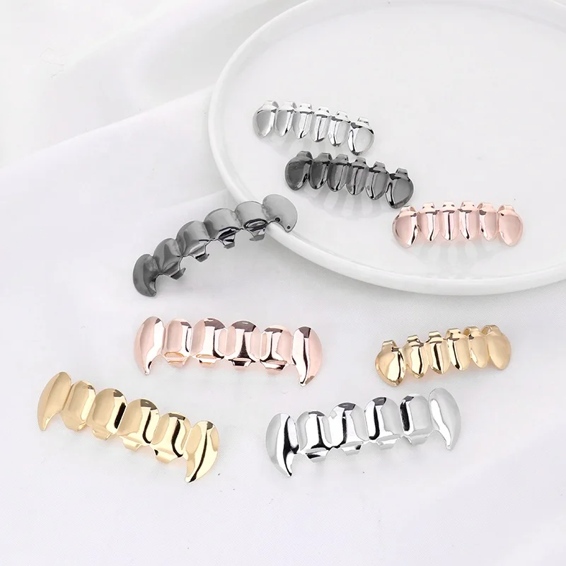 

Hip Hop Braces False Teeth Grillz Metal Gold Braces Dental Grills fashion body jewelry