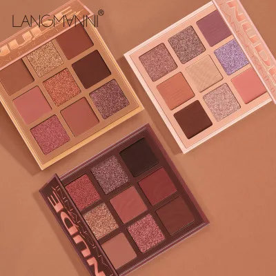 

langmanni 9 color eyeshadow palette pearlescent matte long lasting waterproof and non-blooming
