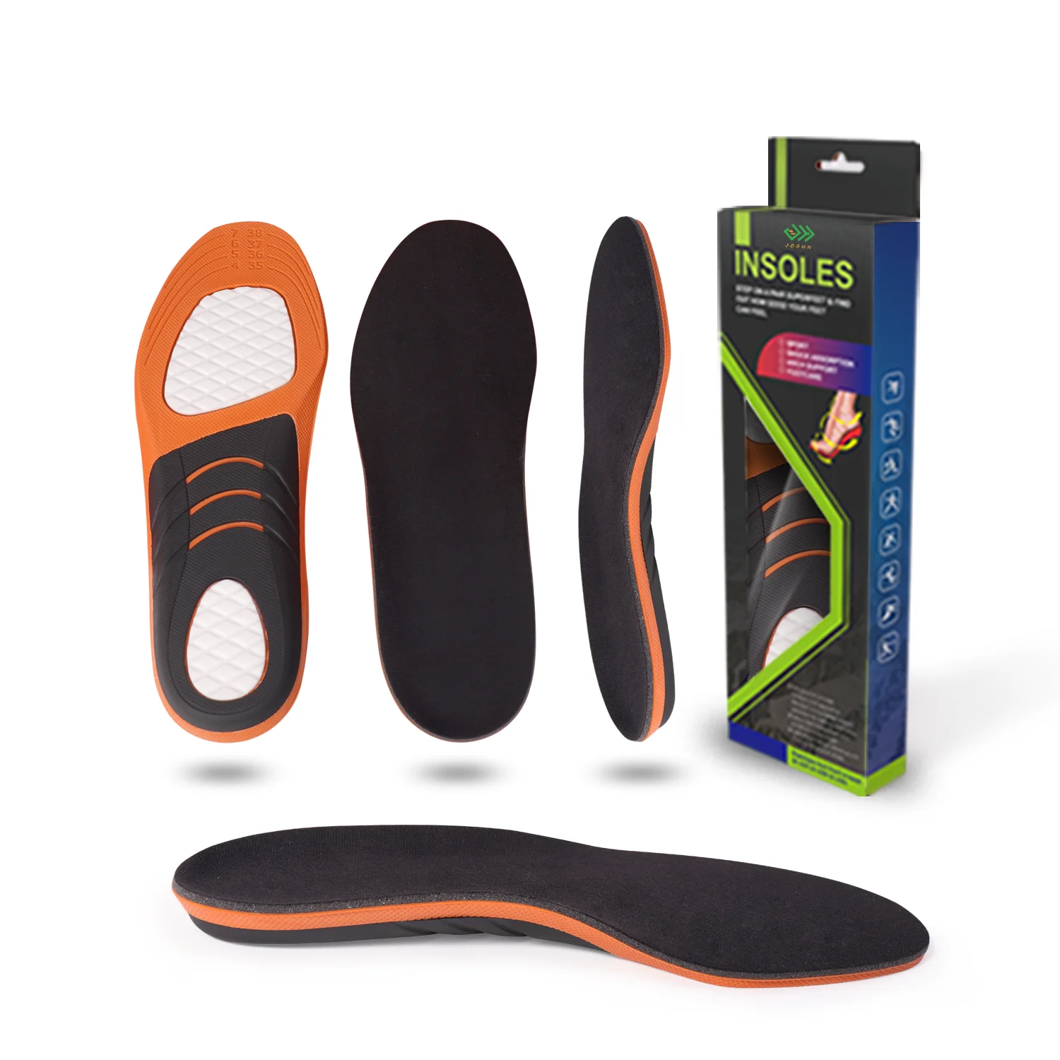 

China High Quality Wholesale Medical Arch PU Foam EVA Gel Orthotic Insole Diabetic Sports Insoles