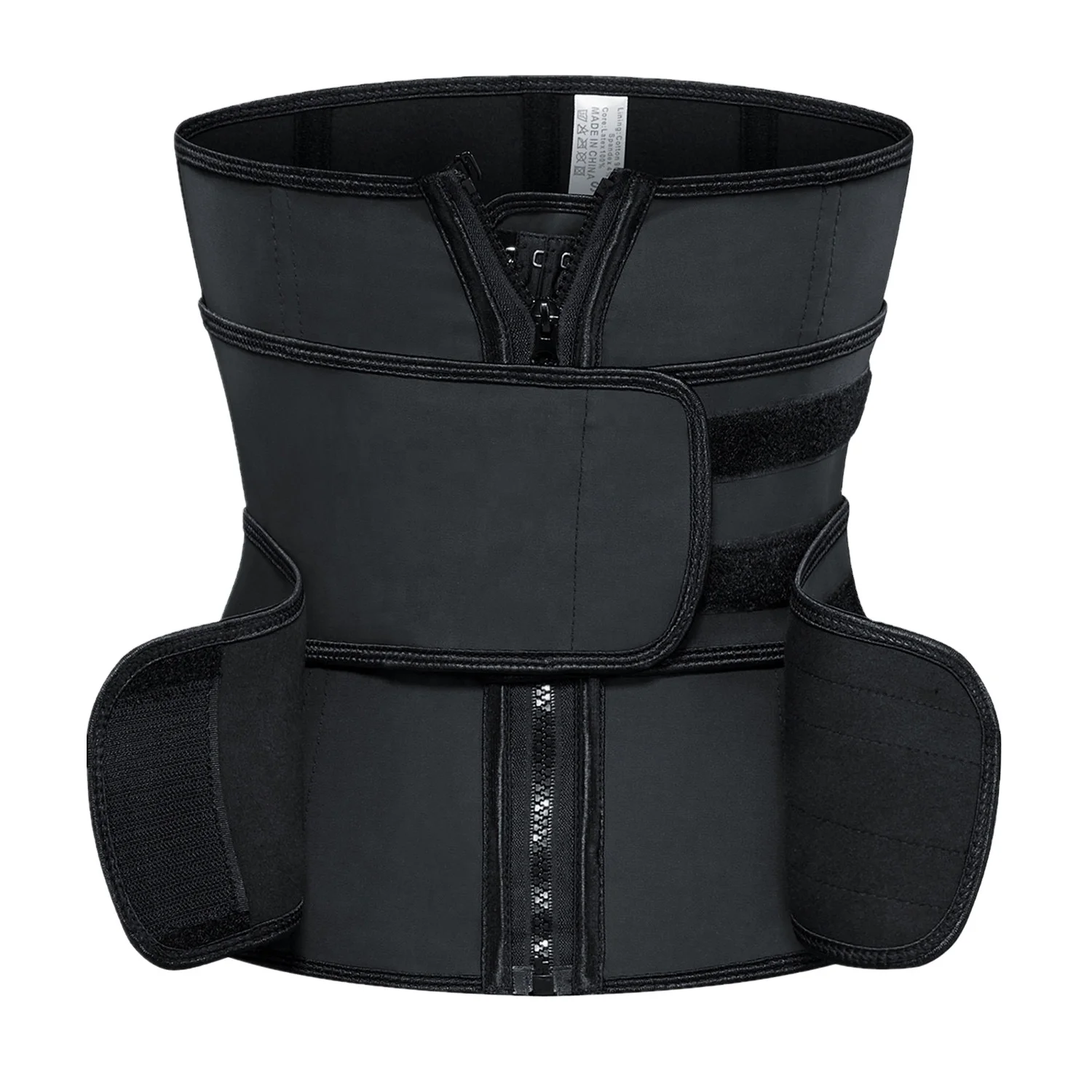 

New Design Best Quality Two Strap Latex Detachable Body Corset Waist Trainer, Black