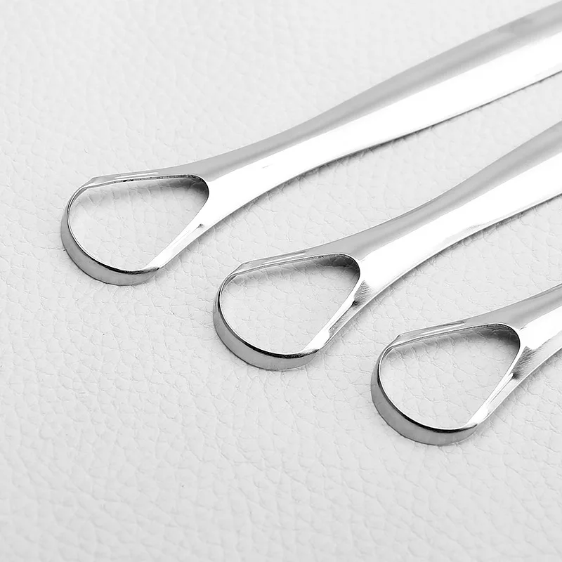 

Stainless Steel Tongue Cleaner Dental Care Reusable Cleaning Tongue Tool Scraper Set