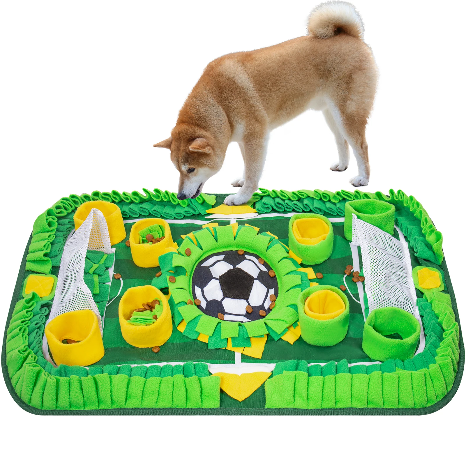 

Kinyu IQ Treat Training Toy Interactive Slow Feeding Dog Puzzle Forage Mat Football Field Snuffle Mat For Dog