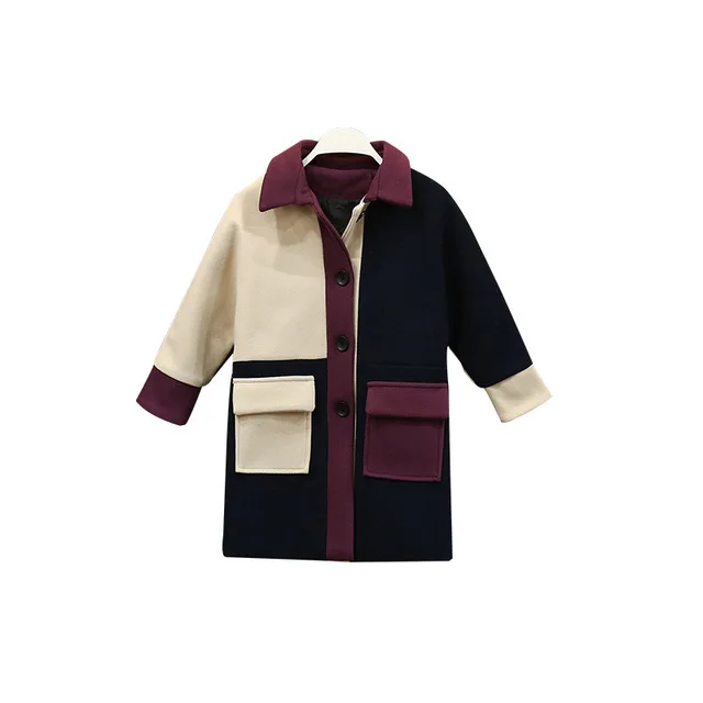 

Good price Winter kids woolen Coat Children Jacket Girl Warm thick cotton Jacket Girls woolen coat Korea style, As picture