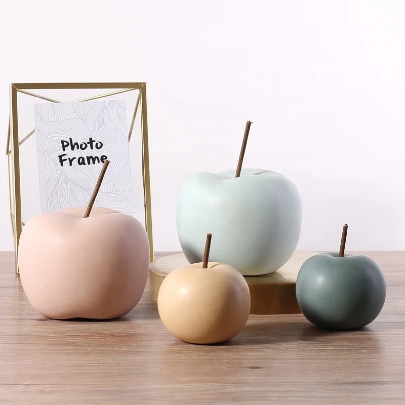 

Morden Simple Home Decoration Design Party Fruit Store Lovely Household Decorative Item Fruit Decor Ceramic Apple