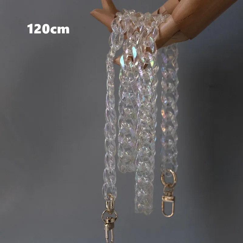 

Bulk summer decoration handbag clear resin acrylic chain bag strap