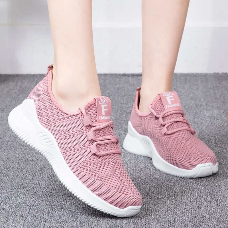 

Lightweight non slip casual tennis fitness sneakers loafers women shoes flat sneakers women shoe zapatillas deportivas, White/pink/black/gray