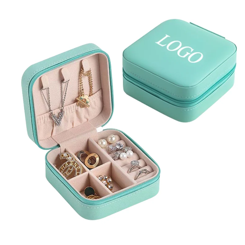 

Portable Travel Pu Leather Small Ring Jewelry Case Box Custom Display Organizer Storage Necklace Mini Jewelry Box, Customized color