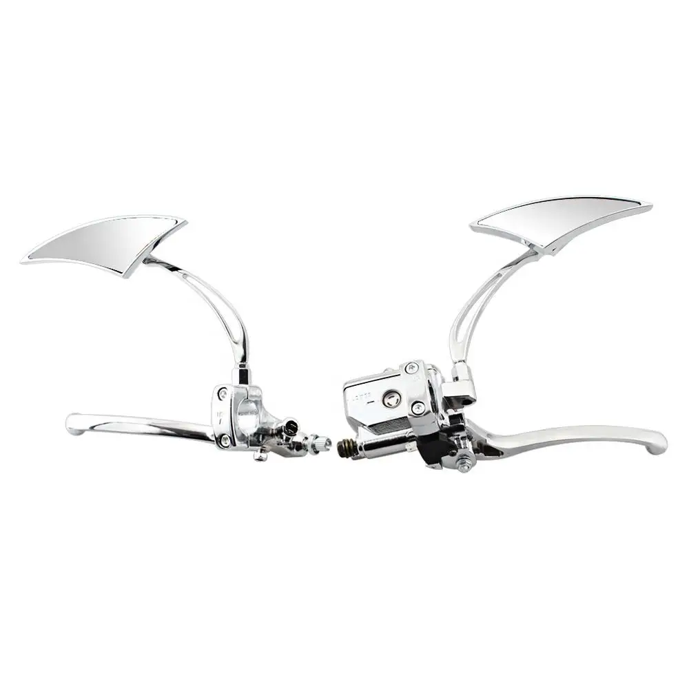 Motorcycle Chrome Hydraulic Clutch Brake Lever Master Cylinder w/ Rearview Mirror Fit For Honda SHADOW STEED 600 400VT 600VT 750