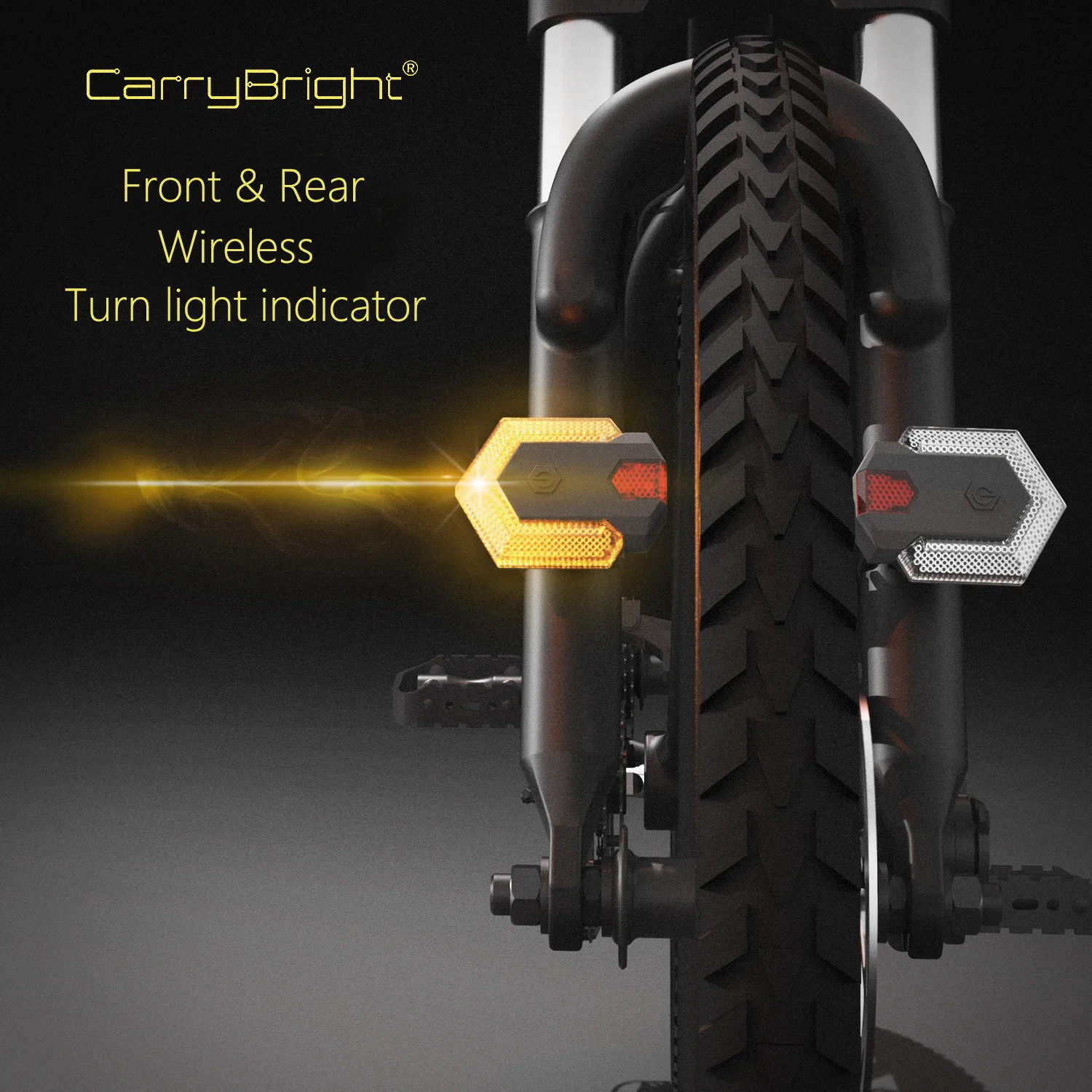 

New creative waterproof LED usb charging bicycle rear light riding equipment safe wireless bicycle turn signal, Black