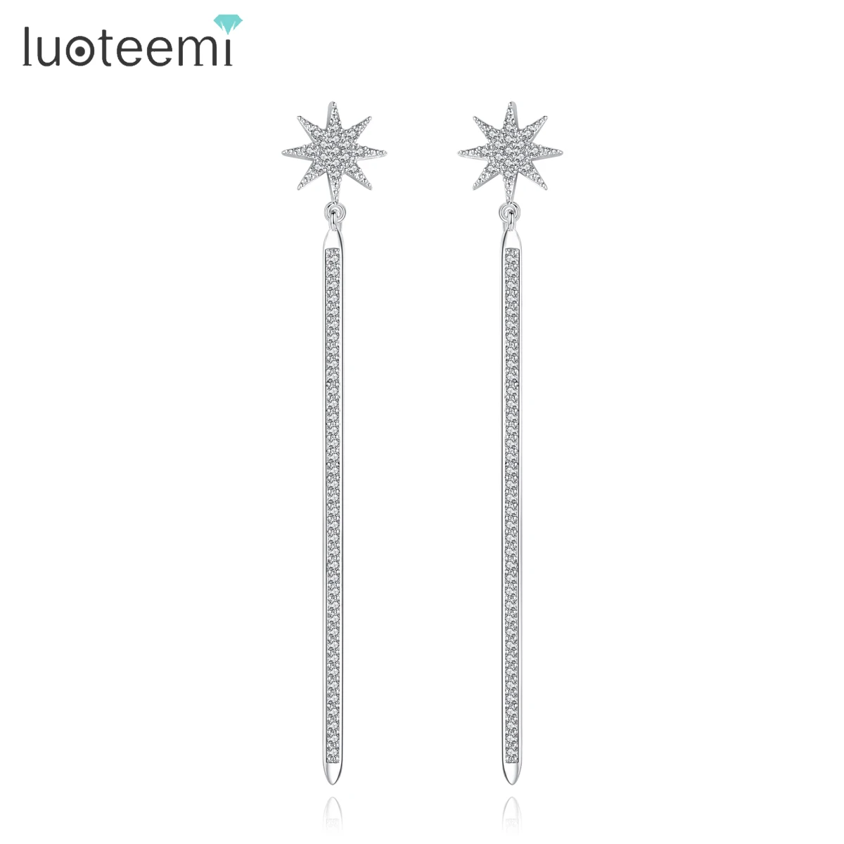 LUOTEEMI Bling Daily Wear Classic Women Earrings Star Shape Fashion Girls Jewelry Trendy Punk Drop Earrings