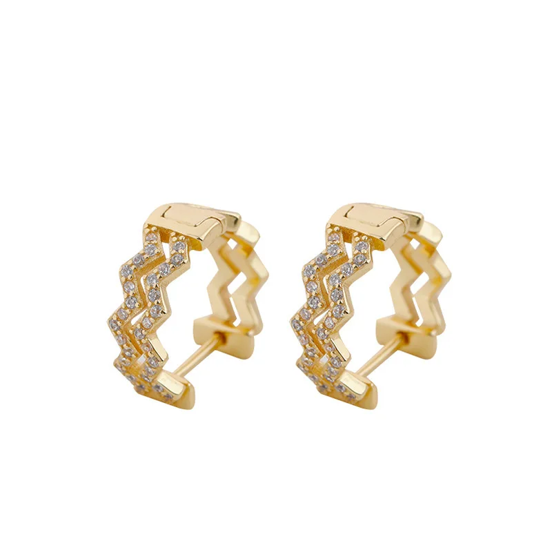 

2021 New Style Wave Ear Ring Jewelry Accessories Earrings Sterling Silver Ear Loop, Picture