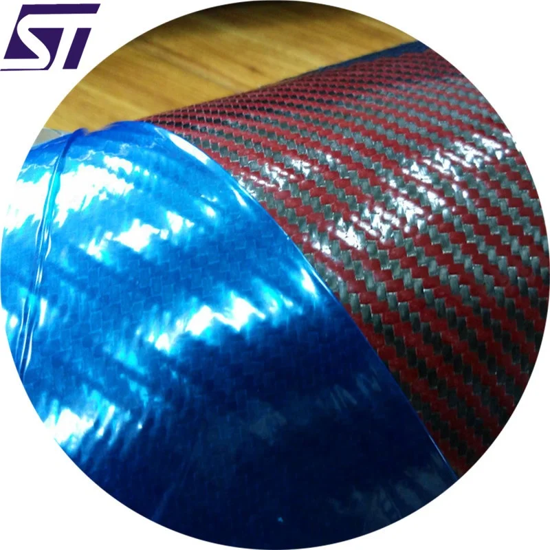 
High-performance Carbon and Red Aramid Hybrid Fabric Prepreg 