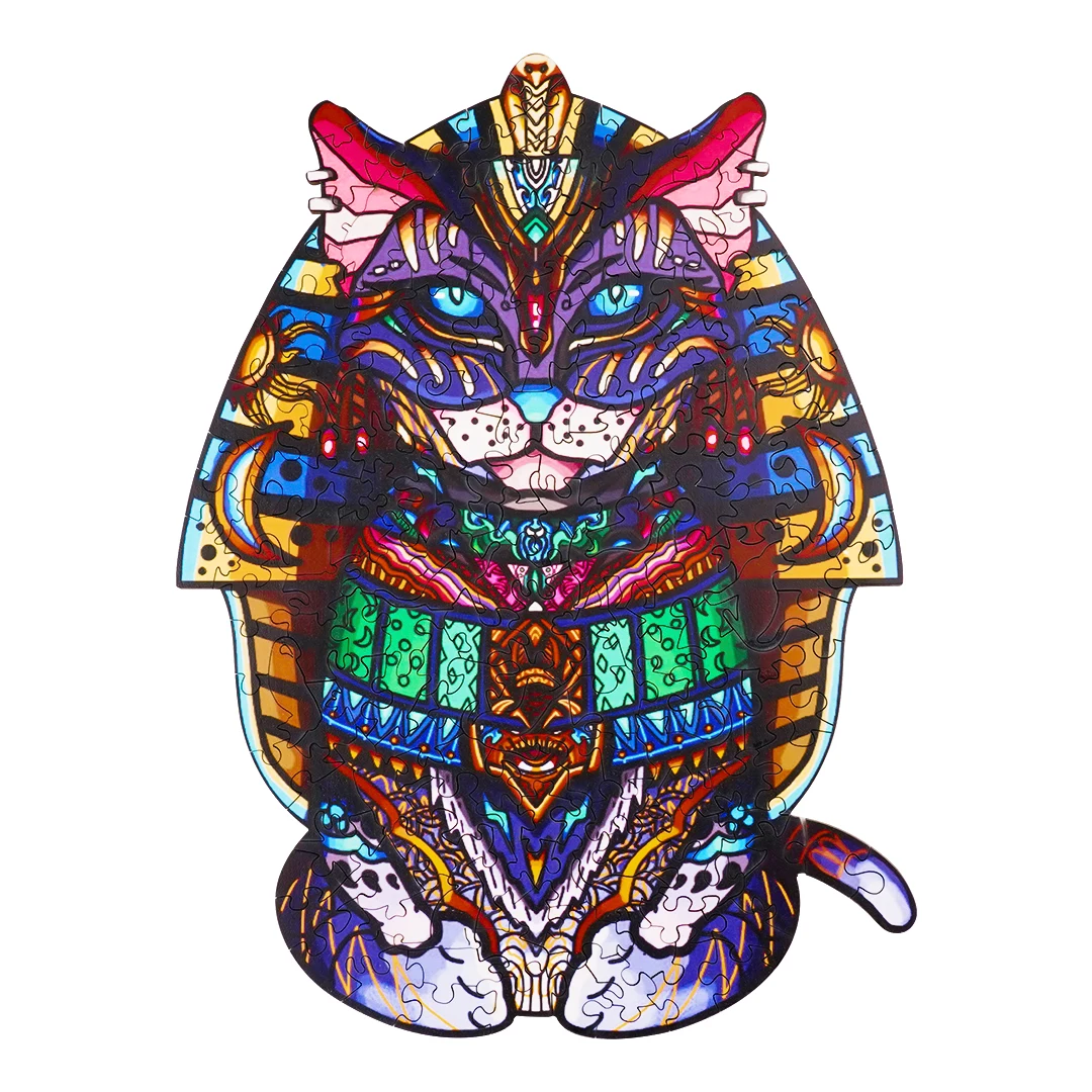 

Free Shipping EGYPTIAN CAT customization logo designs wood puzzle