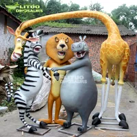 

Life Size Cartoon Character Madagascar Animal Fiberglass Statue