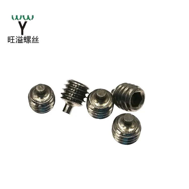 
DIN915 hexagon socket set screws with dog point SUS304 A2-70 M2-M24 , BS 2470 Threaded hexagon Cylindrical socket set screw 