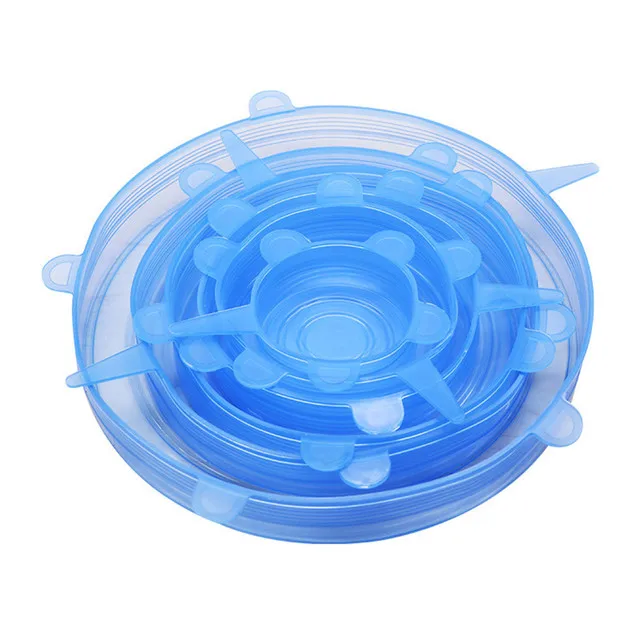 

6 Pcs Food Silicone Cover Cap for Cookware Bowl Microwave, Reusable Stretch Lids Food Wrap Universal Silicone Lids