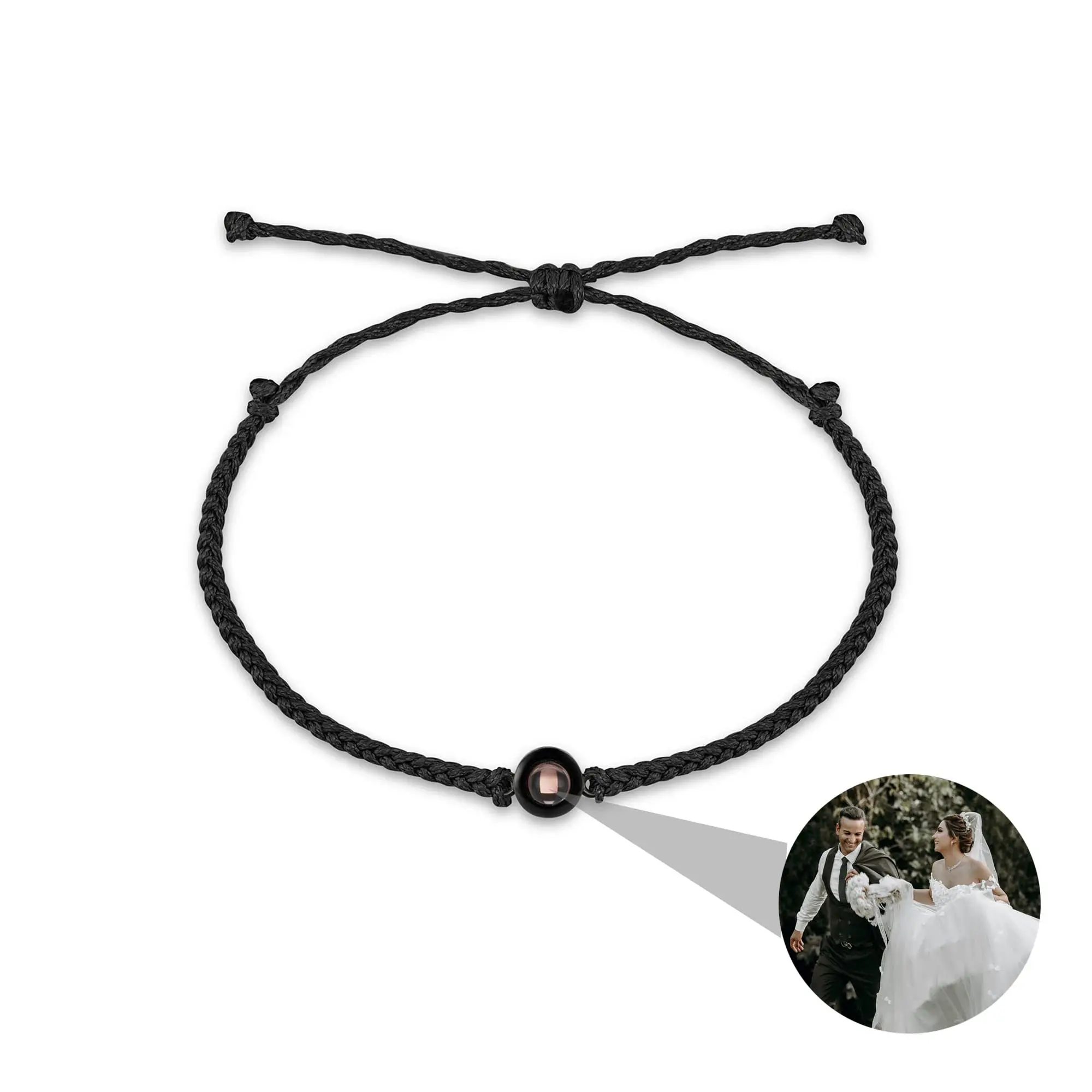 Drop Shipping Personalized Photo Projection Rope Bracelet Wholesale Custom Bracelets Women