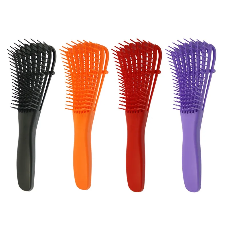 

Custom Logo Women Hair Brushes Curly Wet Dry Thick Straight Detangling Hair Brush For Afro America African Hair Textured, Customized color