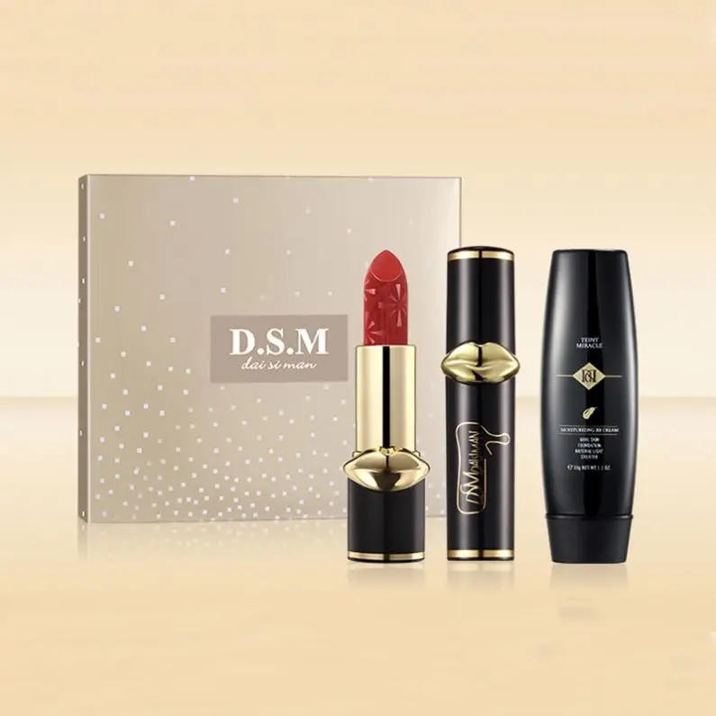 

Simple make up 2021 skincare cosmetics BB face cream foundation lipstick lip gloss combination makeup case travel