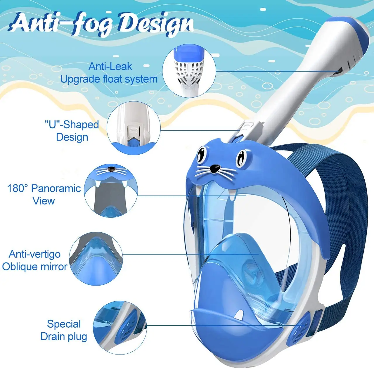 

2021 Hot Sale Custom Well Designed Children Scuba Diving Mask Full Face Snorkel Mask For Boys And Girls