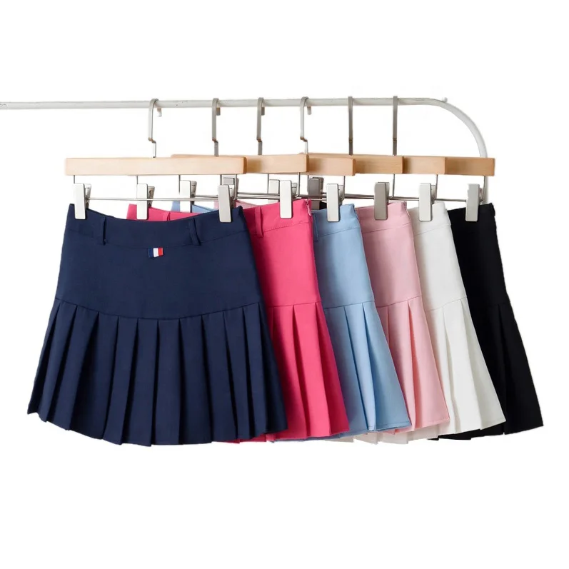 

High Waist Falda Girls A-line Short skirt With Pants Casual Tennis Pleated Skirts Women, White,black,light blue,dark blue,pink,rose red