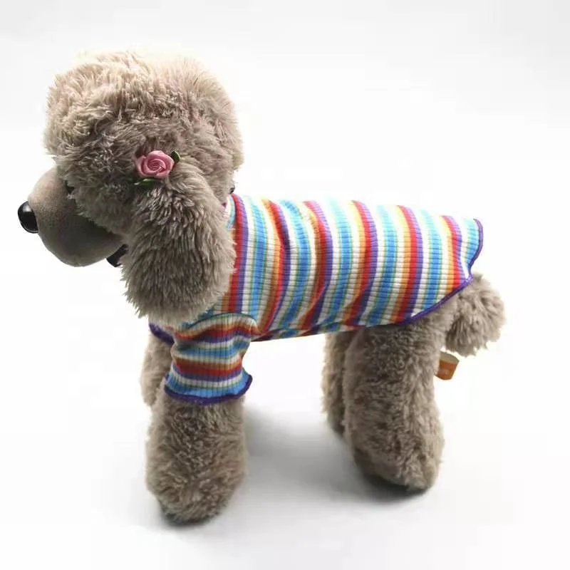 

Generous Color Striped Pet Film T-shirt Printer Printing Machine With Edging Cotton Dog T Shirt, As photo